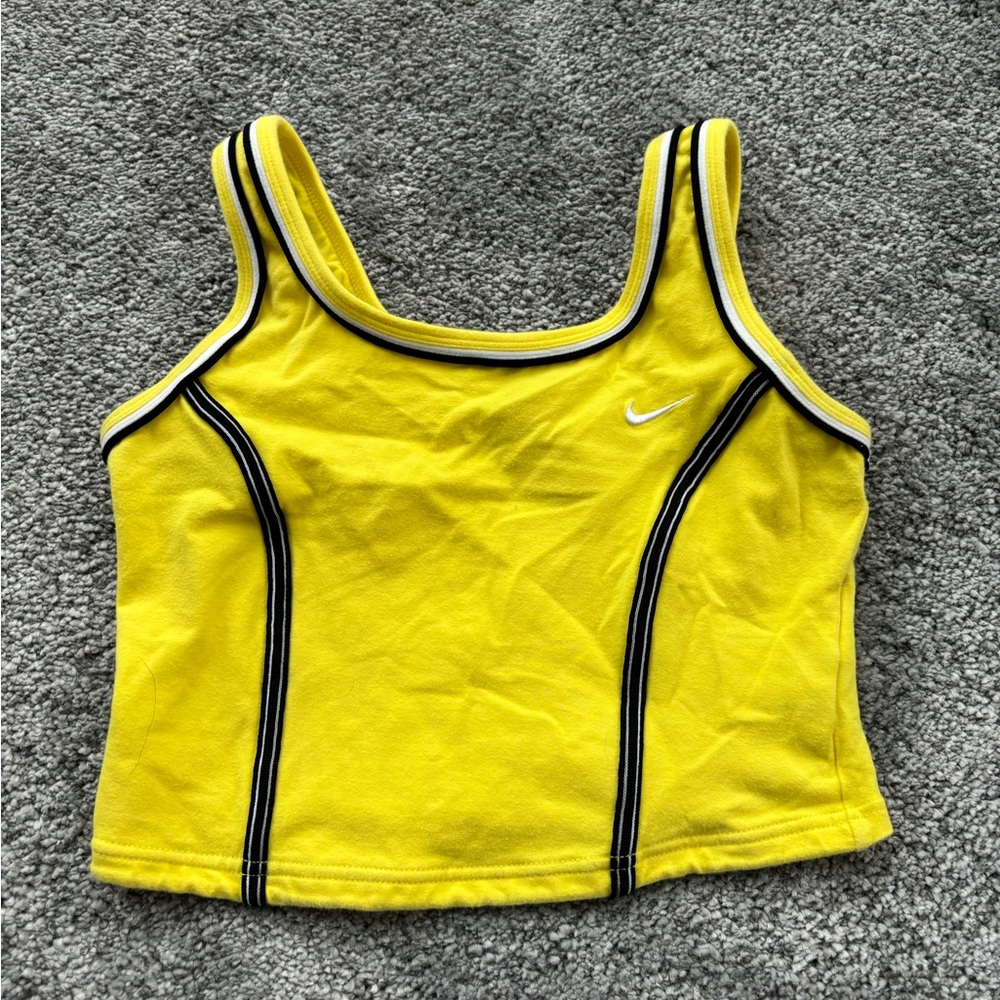 Yellow nike crop top
